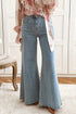 High Waist Stretch Denim Button Zip Fly Bell Bottom Jeans